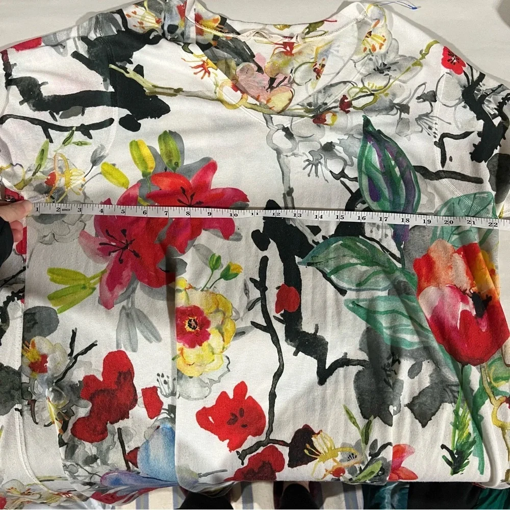 Soft Surroundings Multicolor Floral Sweater Blouse 2X - Picture 6 of 9